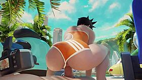 Tracer Rides Cock On Beach In Public Creampie Fun.