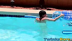 Twinks Fool Around in Pool Before Bareback Orgy