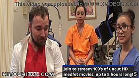 Freshman Mia Sanchez Gets Hitachi Magic Wand Orgasms from Female Nurses During Physical