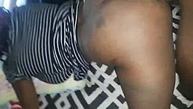 Petite ebony sneaking dick before roommate comes home