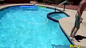 Twinks Fool Around in Pool Before Bareback Orgy