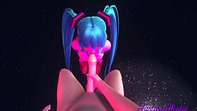 Vocaloid Hentai 3D - POV Miku Blowjob In A Striptease Club
