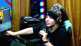 Bia Ruiva Arches Ass On Table For Hot Presenter!