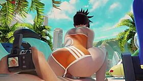 Tracer Rides Cock On Beach In Public Creampie Fun.