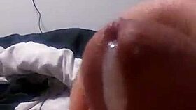 Trans girl moans loudly during tattooed cumshot