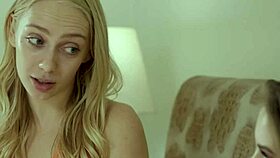 these blonde teen 18+s, kyler quinn and braylin bailey, kiss and lick in bedroom.