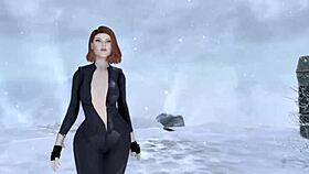 Scarlett Johansson encounters the Hulk in a garage for intense smashing