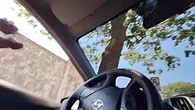 Risky Masturbation for a Hot Chick Staring at Me from the Bus Stop!