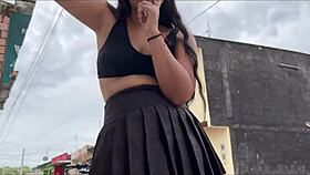 Watching My Neighbor Ride Bike In Miniskirt Without Panties, Big Ass Colombian Fucked By Neighbor