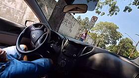 Risky Masturbation for a Hot Chick Staring at Me from the Bus Stop!