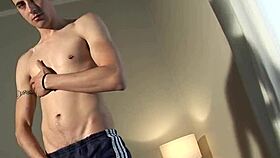 british stud teases tight asshole in close-up gay play. what's he hiding?