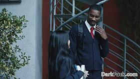 Awkward boner surprises beautiful brunette during massage