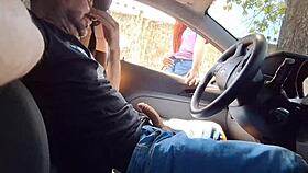 Risky Masturbation for a Hot Chick Staring at Me from the Bus Stop!