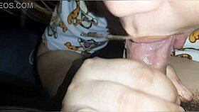 Watch this Asian babe's sensational close-up blowjob, sloppy and wet with cum?