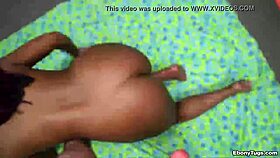 Ebony Babe Gives Handjob To Monster Cock