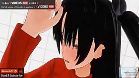 rin's first anal feels intense in japanese hentai