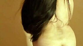 Gostosa performs a teasing striptease, ripping clothes to reveal small tits.