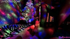 Juicy goth neighbor warms dick with oiled legs!