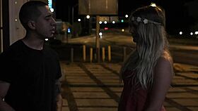 Stranded babe feels intense pleasure from stranger's hard fuck