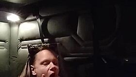 Kitty giving a blowjob with buttplug