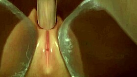 Hard anal pounding close up in 3d anime cartoon with big ass