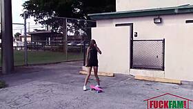 kaylee jewel gets bent over for doggystyle cumshot