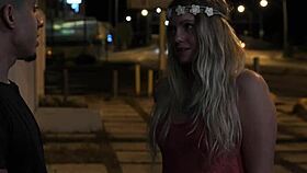 Stranded babe feels intense pleasure from stranger's hard fuck