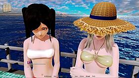 In the harem hotel game episode 154, characters explore anime adventures in a hotel setting