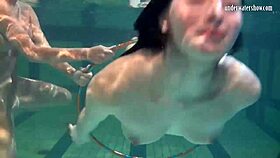 ugh, this underwater lesbian show with czech blondes is kinda blurry