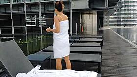 standing up to piss in clubhouse shower, hot pee drips down legs