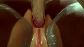 Hard anal pounding close up in 3d anime cartoon with big ass