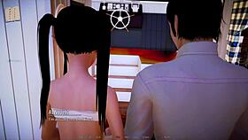 In the harem hotel game episode 154, characters explore anime adventures in a hotel setting