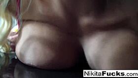 Hot blonde nikita von james masturbates in home movie.