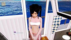 In the harem hotel game episode 154, characters explore anime adventures in a hotel setting