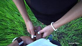 i’m just a cute blonde sucking cock in the park, pov style with cum in mouth - veronika charm