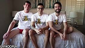 Thick dick actor Jayden starts the day with a steamy gay threesome among friends.