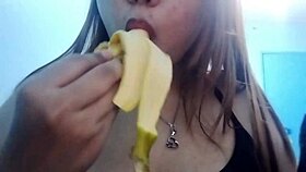 seductive filipina licks banana in fantasy