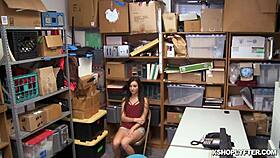 jade amber gets stripped and gives blowjob to lp officer's big cock