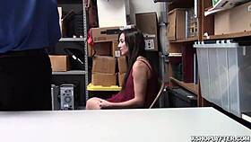 jade amber gets stripped and gives blowjob to lp officer's big cock