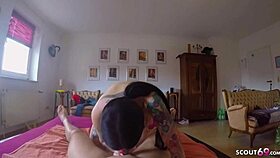 German teen neighbor surprised after yoga and fucked hard