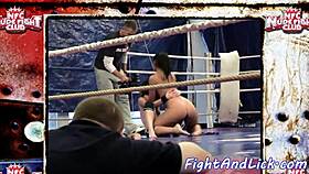 European Babes Muff Diving In Boxing Ring?