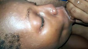 Ebony slut deepthroats boyfriend's big dick 😈