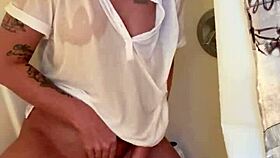 Milf fulfills fan request in the shower with dildo