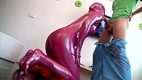 Wow! Sex Games with Latex Girl and Huge Cock