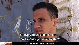 latinleche pays straight latino to ride big uncut cock bareback