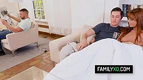 scarlett mae, that hot redhead step sister, rides her stepbrother's hard cock in hardcore action