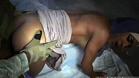 army soldier drops booty hard outside base