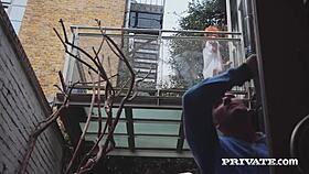 red ella hughes rides hard cock with ginger bush in private european repairman scene