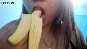 seductive filipina licks banana in fantasy