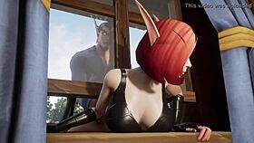 elf thief gets stuck on a window in whorecraft toa